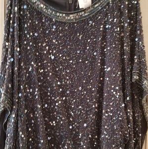 Navy Blue Beaded Dress
